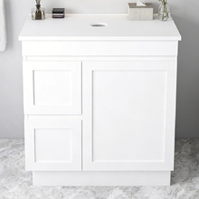 Stefania 750mm Matte White Freestanding Single Vanity with Stone Countertop